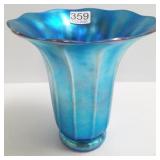 6" signed Steuben blue Aurene vase