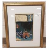 Framed Japanese woodblock print