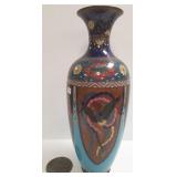 24" antique cloisonne vase, bottom not attached