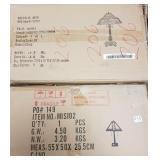 2 antique style stained glass lamps in boxes