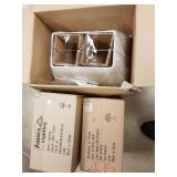 3 antique style stained & leaded glass lamps in