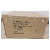 Antique stained & leaded glass floor lamp in box