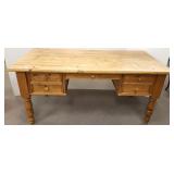 Pine writing desk with drawers