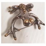 Sterling frog brooch