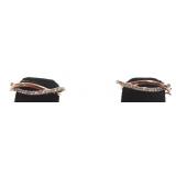 Pair 14k rose gold earrings set with diamonds
