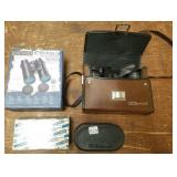 2 pair binoculars & a Petri auxillary lens set