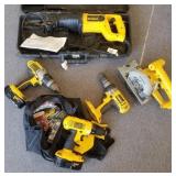 Group DeWalt cordless power tools, etc.
