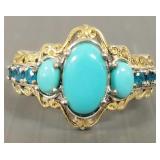 Sleeping Beauty turquoise & apatite sterling