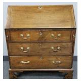 Antique English slant front desk with unusual