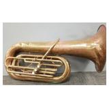 Vintage Mercedes brass tuba (as seen- dents, no
