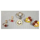 Gp 10K gold jewelry incl earrings & ring w/ no