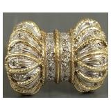 14k gold & diamond bow motif ring: 5.8g,