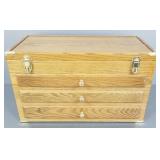 Modern oak collector's chest- 12 1/2'H 21'W