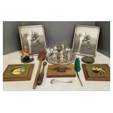 Gp incl some football player photos, wooden items,