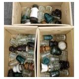 Collection approx. 50 antique insulators- glass,