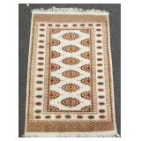 Handmade wool Boukara rug: 3' 3'x 5'