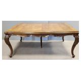 Lg Karges carved French style dining table w/ 6