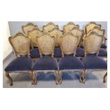 Set of 12 Karges French style caned back chairs