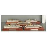 5 asst. Costa Club miniature ships- 9' overall