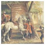 A. Schel signed oil painting on board- horses &