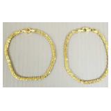 2 Italian sterling silver 18K bonded Veronese rope