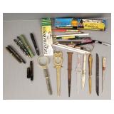 Gp pens, pencils, letter openers, etc. incl1- 14K