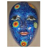 Lg artisan mosaic glass wall mask/ artwork: