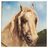 Antique oil painting on canvas- horse- signed &