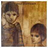 Mid-century oil painting on canvas- portrait of