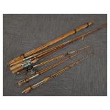 Gp vintage bamboo casting rods, etc.