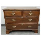 Antique oak English Chippendale style 4 drawer