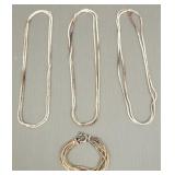 4 pieces N.O.S. matching sterling silver jewelry: