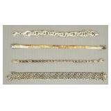 4 asst. N.O.S. sterling silver bracelets- 7 1/4'