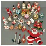 Gp vintage Santa ornaments, etc.