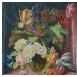 Ornately framed vintage oil painting on canvas-