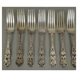 7 sterling ornate floral forks- 6 toz
