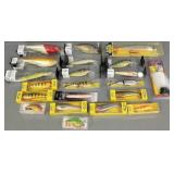 21 large muskie lures, etc N.I.B.- 10' longest