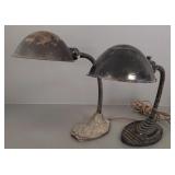 2 vintage metal goose neck lamps