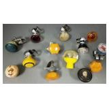 13 vintage catalin, etc. steering knobs & shift