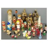 Gp vintage Christmas figures & candles incl 3 wise
