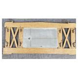 Oak hat rack with beveled mirror- 17' x 40'