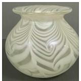 Daniel Lotton signed/ dated 2002 art glass vase-