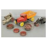 Antique 10 1/2' pressed steel truck w/ as is cast