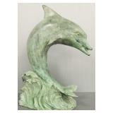 Bronze dolphin fountain figure- 13 3/4'H 9' x 5'