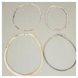 4 asst. N.O.S. sterling silver necklaces- 20'