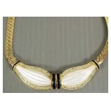 14k gold designer Balestra necklace s/w diamonds,