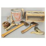 Gp vintage sporting items incl a marbles safety