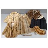 Gp vintage fur items & faux fur jacket incl mink