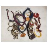 Gp ethnic style beaded, etc. necklaces incl stone,