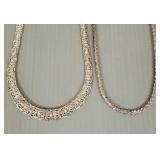 2 N.O.S. fancy link sterling silver choker/